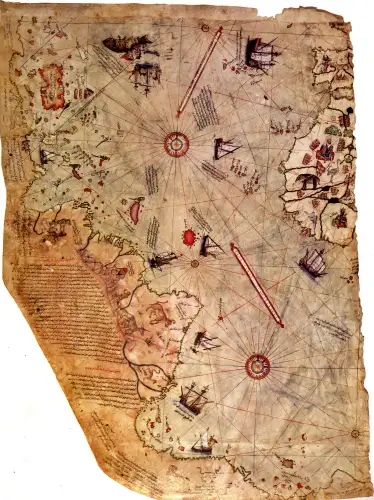 Pîrî Reis’in Amerika kıtasını gösteren dünya haritası